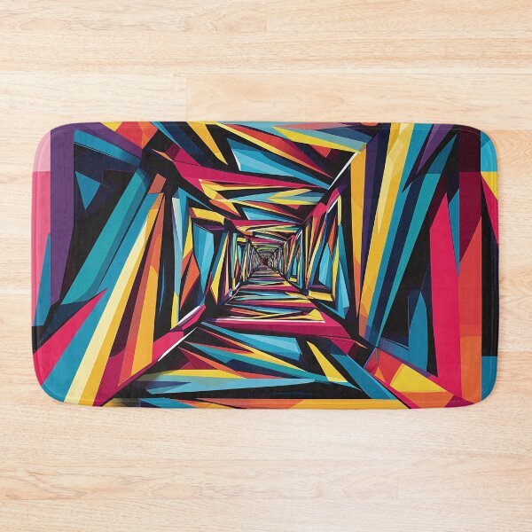 Item preview, Colorful tunel made out of shapes, figures, squares and triangles with a touch of a rainbow designed and sold by Sp3ctrumOfColor.