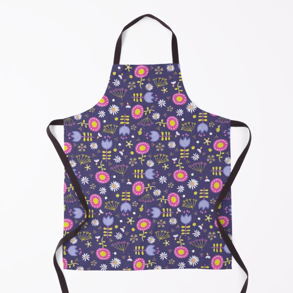 Item preview, Scattered retro flowers on textured purple designed and sold by colorofmagic.