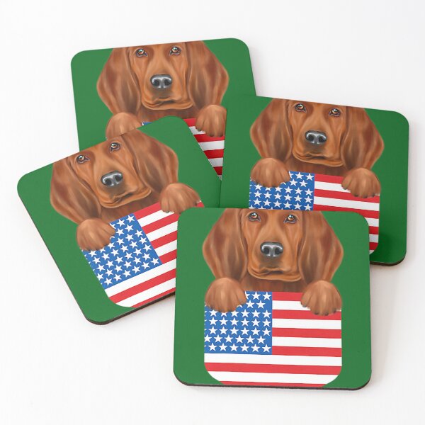 Item preview, America Flag Redbone Coonhound Dog In Pocket t t designed and sold by ElizaGraceWeddi.