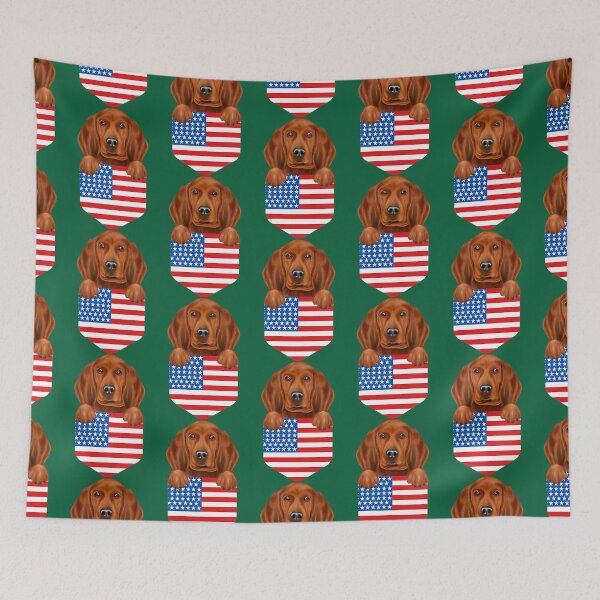 Item preview, America Flag Redbone Coonhound Dog In Pocket t t designed and sold by ElizaGraceWeddi.