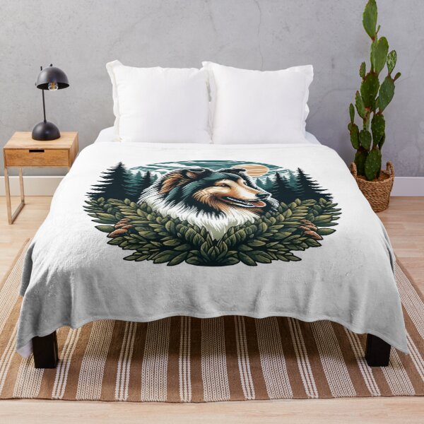 Item preview, Shetland Sheepdog/Sheltie Among Evergreens and a Dusky Sky designed and sold by bjrocket89.