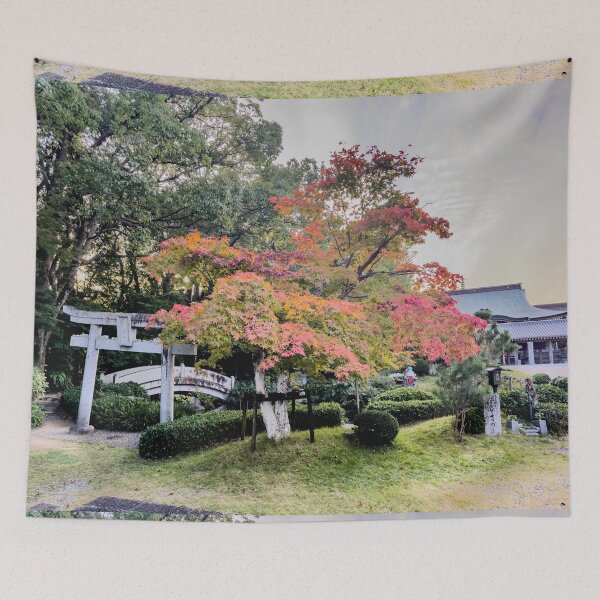 Item preview, Temple 6 - Anraku-ji - Shrine, Bridge and autumn leaves designed and sold by Japaholic.