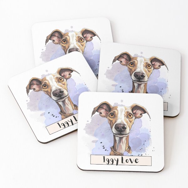 Item preview, Iggy Love Italian Greyhound dog flat illustration designed and sold by Sleek Sketch Studio.