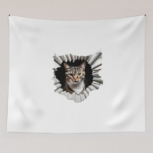 Artikelvorschau, 3D-Katze, die ein Blatt Papier zerbricht entworfen und verkauft von Inspyralia.
