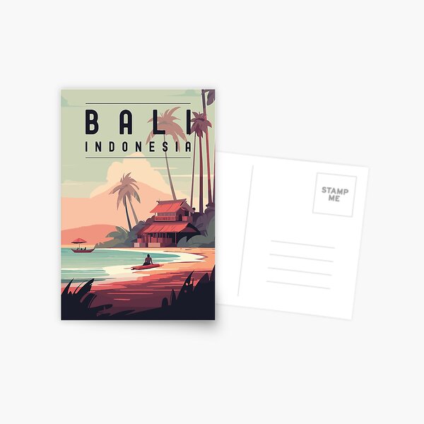 Item preview, Retro Travel Poster About Bali Indonesia designed and sold by turtlestart.
