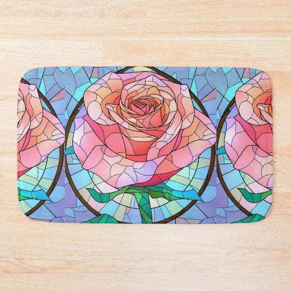 Item preview, Pink Rose design glass stained design - mosaic designed and sold by octoboobs.