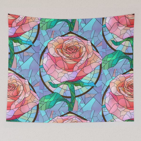 Item preview, Pink Rose design glass stained design - mosaic designed and sold by octoboobs.