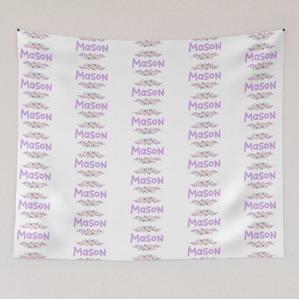 Item preview, Purple Flower Mason Name Label designed and sold by NormadWorld.