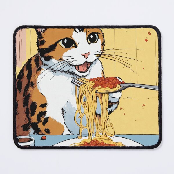 Item preview, Cat eating spaghetti designed and sold by All In One.
