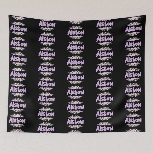 Item preview, Purple Flower Alston Name Label (Black) designed and sold by NormadWorld.