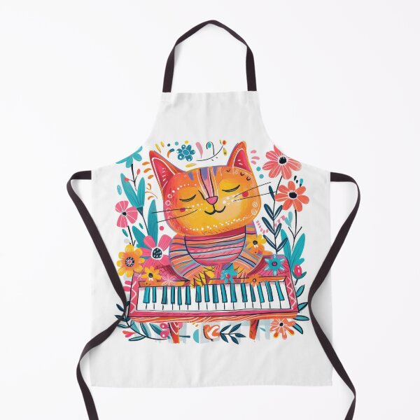 Item preview, Cat playing the piano designed and sold by FlowersColorful.