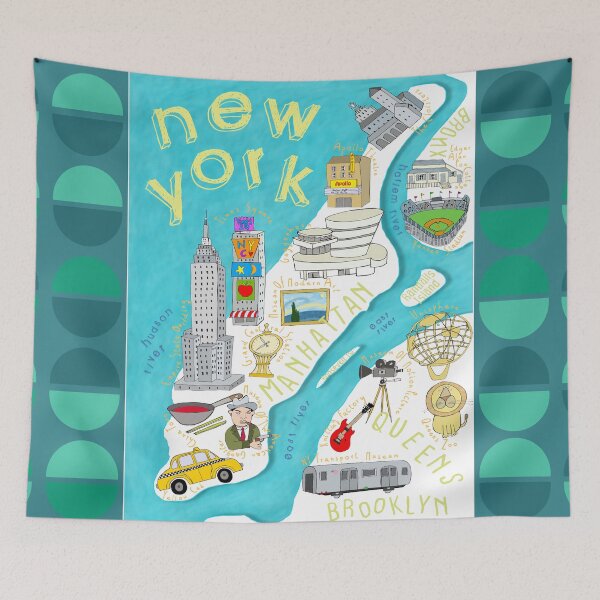 Item preview, New York, New York! A Colorful Illustration Of This Vibrant City By Artist Carla Daly designed and sold by Carla Daly.