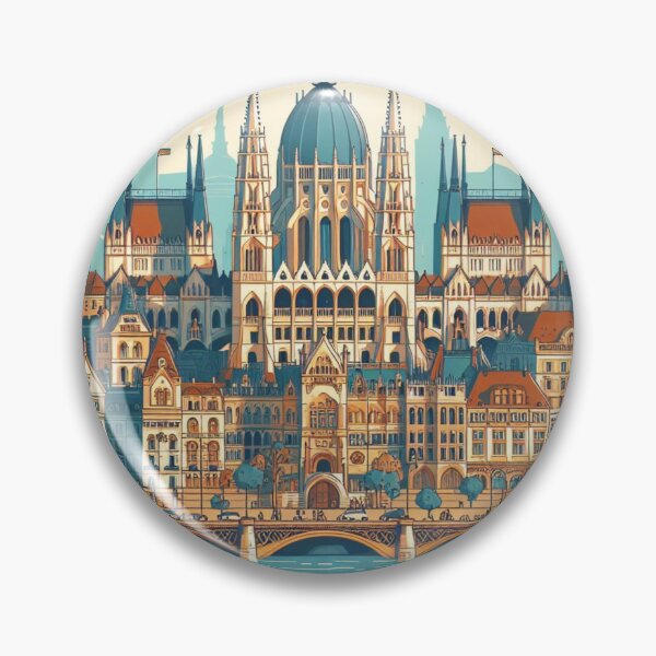 Item preview, Budapest, Hungary Animated Style Symbolic Attractions designed and sold by Gaborai.