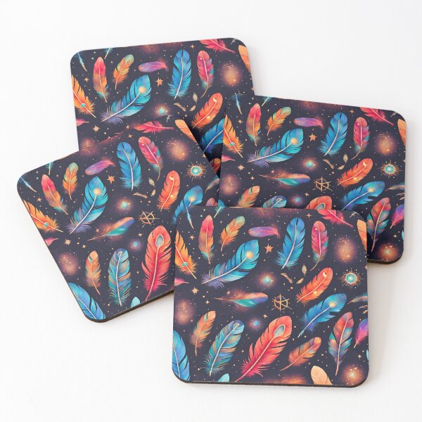 Item preview, Astral Dance: Feather Wallpaper in Cosmic Harmony designed and sold by Aurorartsprint.