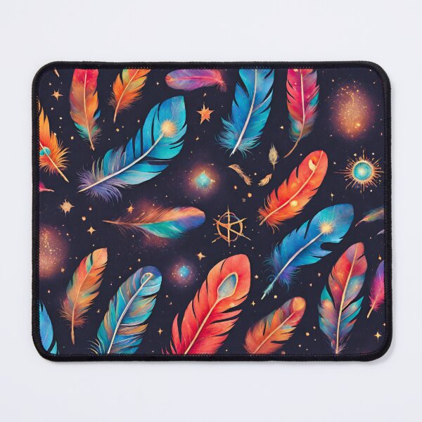 Item preview, Astral Dance: Feather Wallpaper in Cosmic Harmony designed and sold by Aurorartsprint.