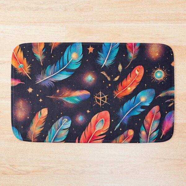 Item preview, Astral Dance: Feather Wallpaper in Cosmic Harmony designed and sold by Aurorartsprint.