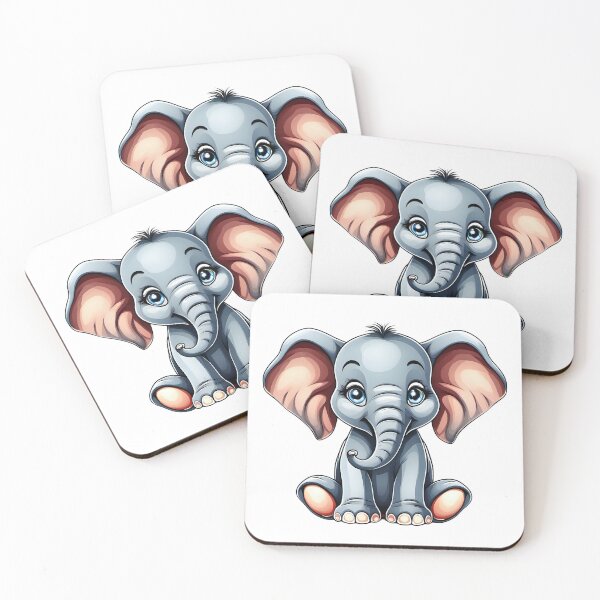 Item preview, Cute baby pink and blue elephant ilustration designed and sold by Inspyralia.
