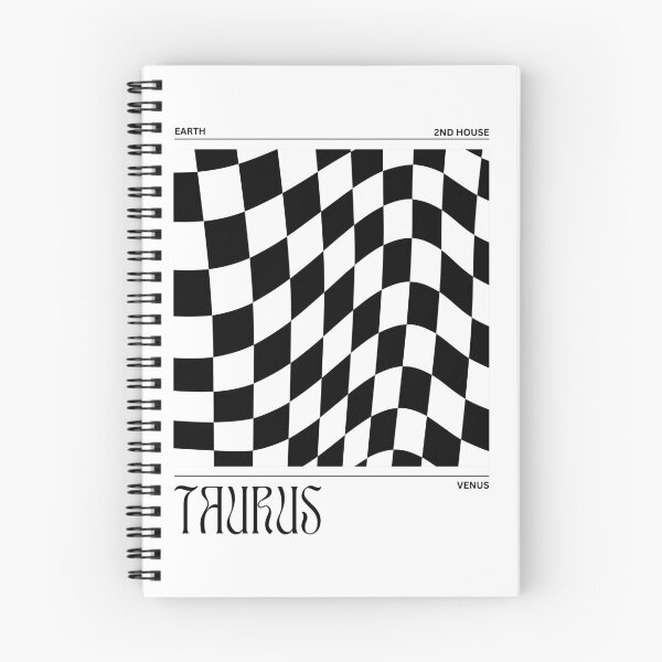 Item preview, Taurus Star Sign | Warped Checkered Pattern (Black and White) designed and sold by energyexchange.