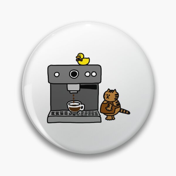 Item preview, a Cat and a Duck with a espresso machine designed and sold by superbaechoo.