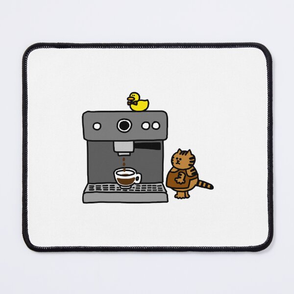Item preview, a Cat and a Duck with a espresso machine designed and sold by superbaechoo.