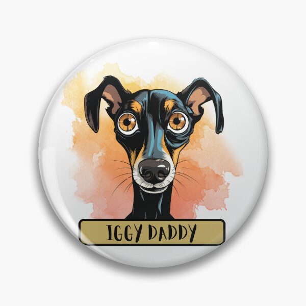 Artikelvorschau, Iggy Daddy Italian Greyhound dog flat illustration entworfen und verkauft von Sleek Sketch Studio.