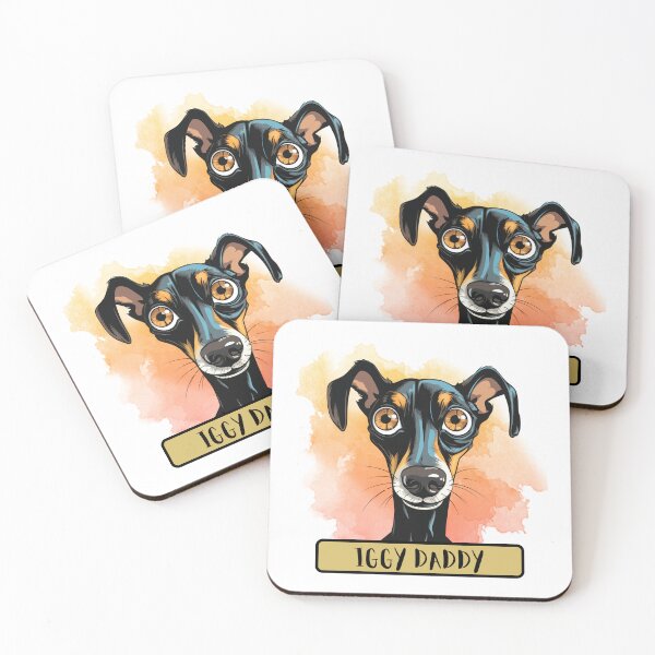 Item preview, Iggy Daddy Italian Greyhound dog flat illustration designed and sold by Sleek Sketch Studio.