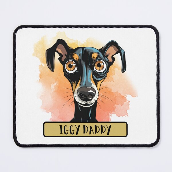 Item preview, Iggy Daddy Italian Greyhound dog flat illustration designed and sold by Sleek Sketch Studio.
