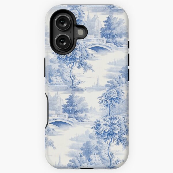 Item preview, Vintage Blue Toile, French Blue Antique Floral Pattern designed and sold by TshirtsUK.