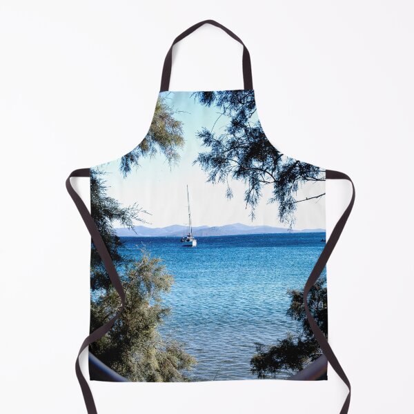 Item preview, Sailing on Ocean, Sailboat Photo, Trees on Beach designed and sold by IdoFriedmanArt.