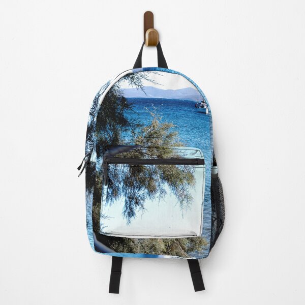Item preview, Sailing on Ocean, Sailboat Photo, Trees on Beach designed and sold by IdoFriedmanArt.