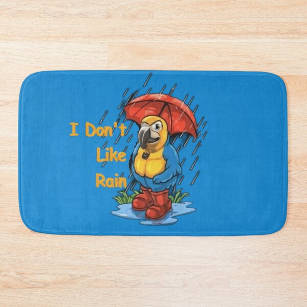Item preview, Parrot in Wellington boots and with an umbrella, text "I don't like rain" designed and sold by Tomasz  Siennicki.