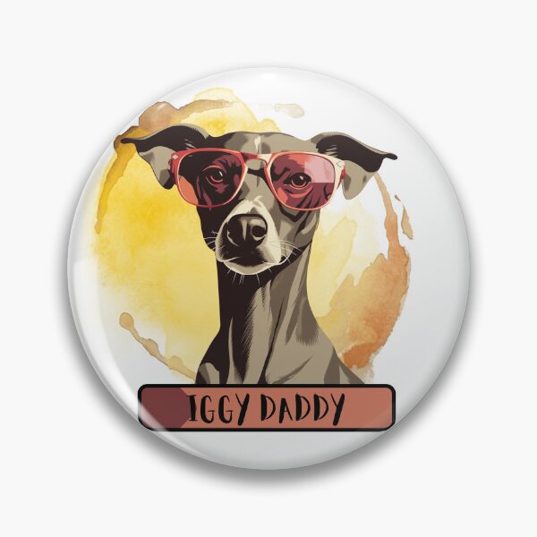 Artikelvorschau, Iggy Daddy Italian Greyhound dog flat illustration entworfen und verkauft von Sleek Sketch Studio.