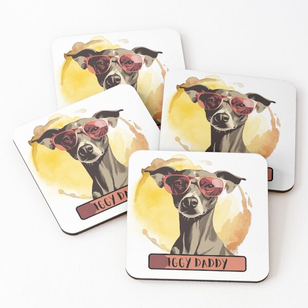 Item preview, Iggy Daddy Italian Greyhound dog flat illustration designed and sold by Sleek Sketch Studio.