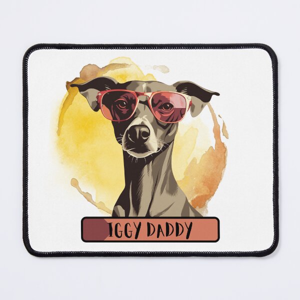 Aperçu de l'œuvre Iggy Daddy Italian Greyhound dog flat illustration créée et vendue par Sleek Sketch Studio.