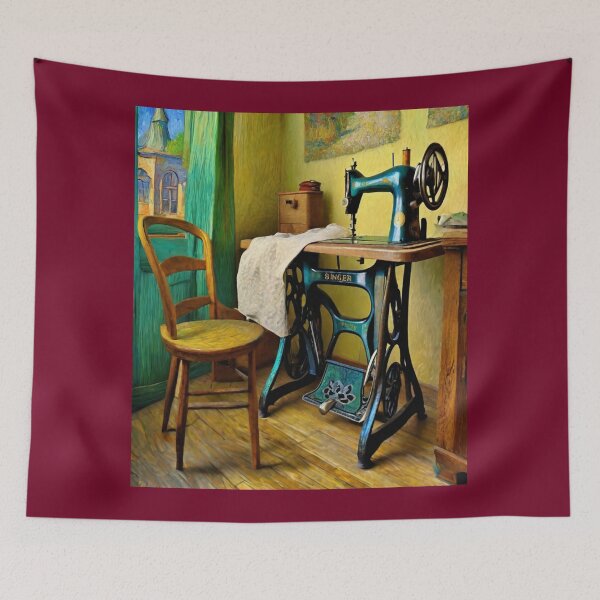 Item preview, "Singer Sewing Machine in a Seamstress's Home" designed and sold by Artisticanvas.