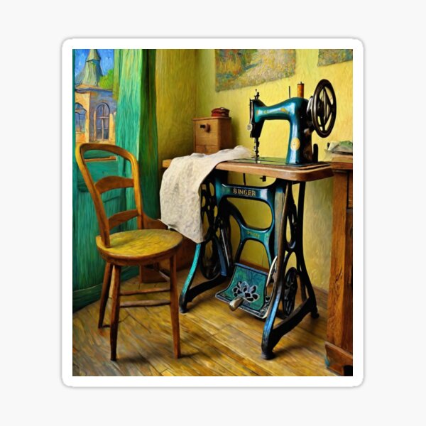 Item preview, "Singer Sewing Machine in a Seamstress's Home" designed and sold by Artisticanvas.