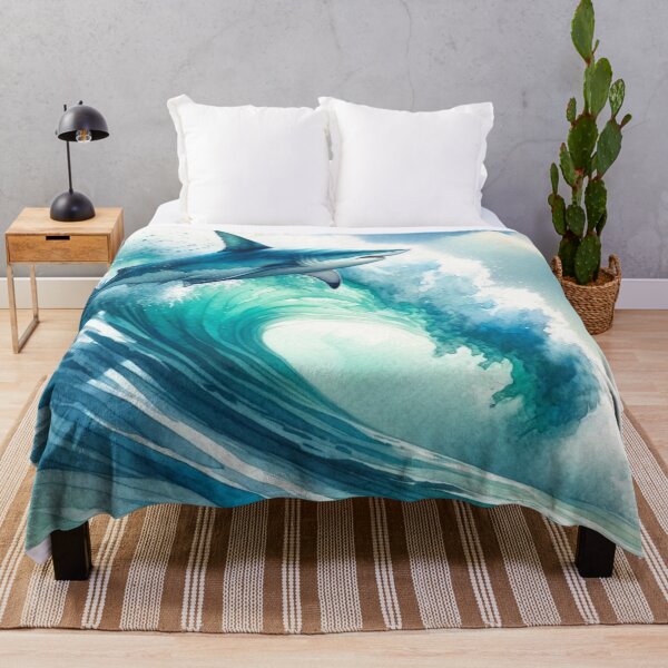 Item preview, Serene Shark Surfing Watercolour designed and sold by Prosser87.