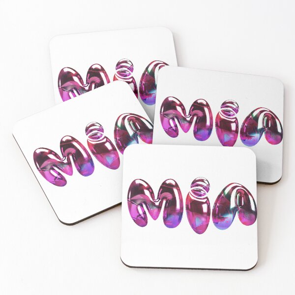 Item preview, Mia, font, 3d, metallic, pink, balloon designed and sold by theherbst131313.