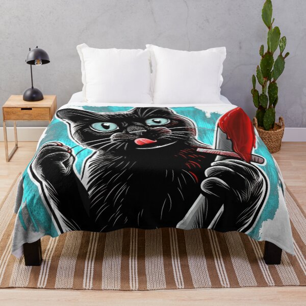 Item preview, WHAT? Cat, Funny Murderous Cat, Cute Black Cat designed and sold by PrintShangri-La.