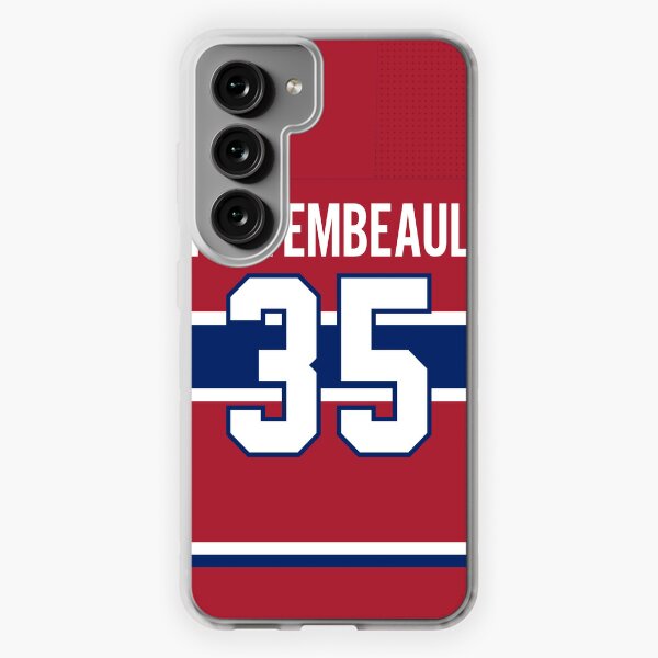 Montreal Canadiens Sam Montembeault Home Jersey Back Phone Case Samsung Galaxy Soft Case