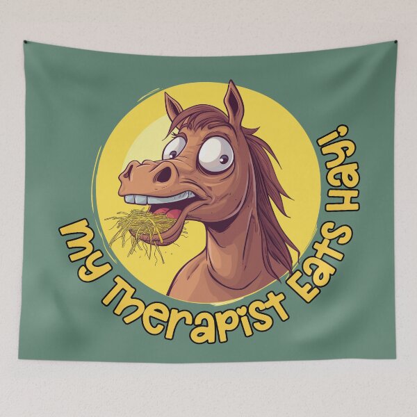 Artikelvorschau, Mein Therapeut isst Heu! Lustiges Pferdedesign entworfen und verkauft von KatanaCreative.