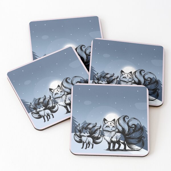 Item preview,  Cartoon Kitsune dance beneath moonlit dreams designed and sold by EyeArt Studio.
