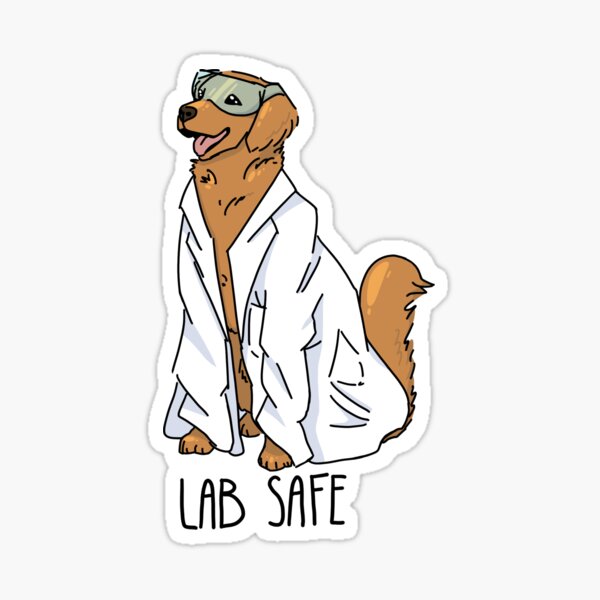 Science Dog Stickers Redbubble - lab coat roblox id