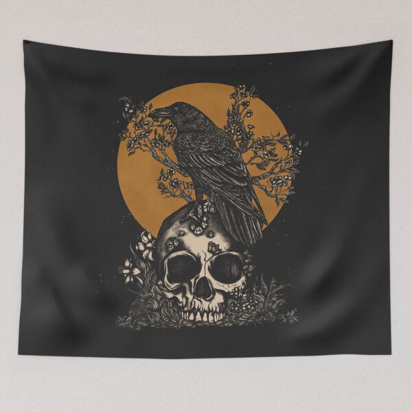 Item preview, Gothic Crow Skull designed and sold by 11UponaTime.
