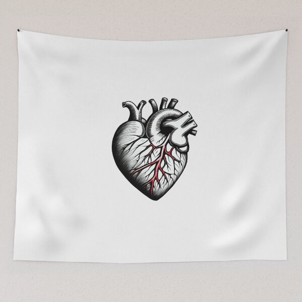 Item preview, Realistic retro heart drawing designed and sold by Inspyralia.