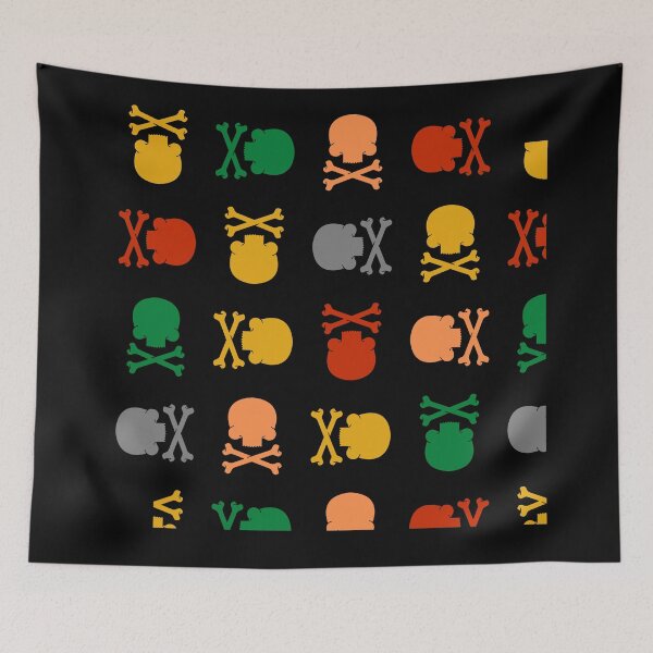 Item preview, Pattern with colorful skulls, skull design designed and sold by CorvusLunaArt.