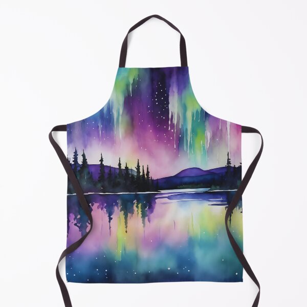 Item preview, Aurora Borealis Majesty: Spectacular Lights Over Forest Lake designed and sold by colorvisionart.