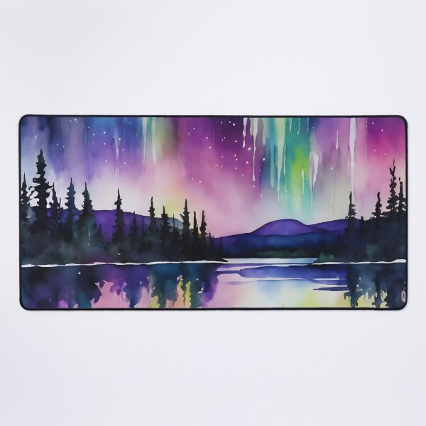 Item preview, Aurora Borealis Majesty: Spectacular Lights Over Forest Lake designed and sold by colorvisionart.