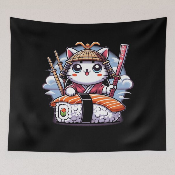 Item preview, Kawaii Samurai Sushi Cat | Women’s Japanese Cat Lover designed and sold by Collin36.