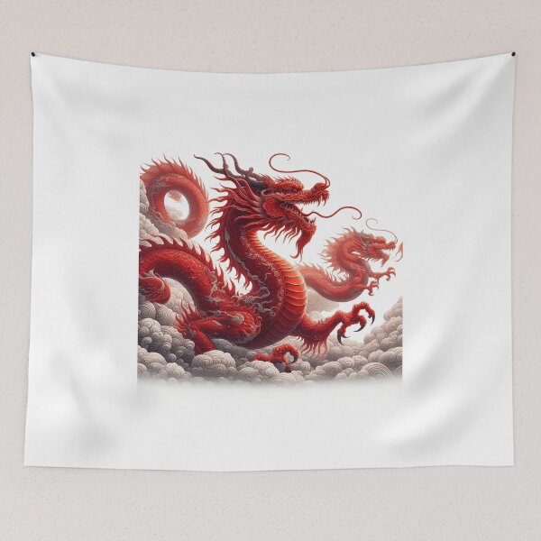Item preview, red dragon flying at cloud designed and sold by MzulhilmiZam.